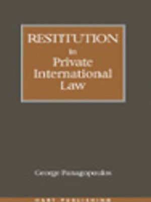 cover image of Restitution in Private International Law